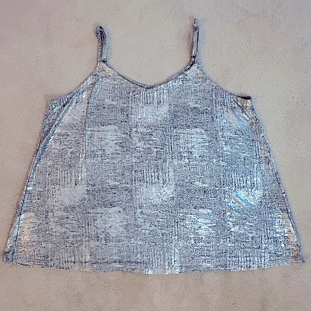 Silver Metallic Swing Tank Plus Size